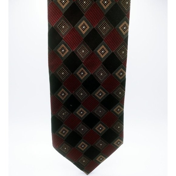 Men's Tie Roberto Villini Couture Multi-Color Geometric Diamond Print 100% Silk - Picture 2 of 12